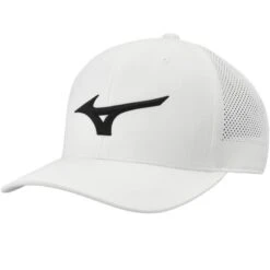 Mizuno Tour Vent Snapback Hat -Callaway Golf Shop 2024 mizuno tour vent snapback hat white black front itempicture