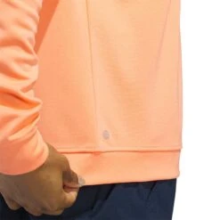 Adidas Elevated Quarter Zip Pullover -Callaway Golf Shop adidas 2023 elevated quarter zip pullover coral fusion detail2 itempicture
