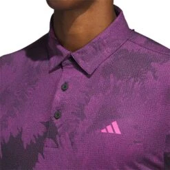 Adidas Flower Mesh Polo -Callaway Golf Shop adidas 2023 flower mesh polo black lucid fuchsia detail2 itempicture