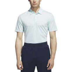 Adidas Ottoman Stripe Polo -Callaway Golf Shop adidas 2023 ottoman stripe polo semi flash aqua model front itempicture