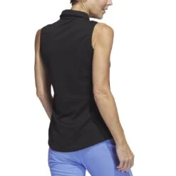 Adidas Women's Texture Sleeveless Polo -Callaway Golf Shop adidas 2023 womens texture sleeveless polo black back itempicture