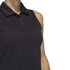 Adidas Women's Texture Sleeveless Polo -Callaway Golf Shop adidas 2023 womens texture sleeveless polo black detail itempicture