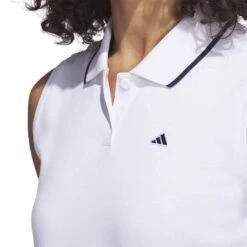 Adidas 2023 Women's Go-To Pique Sleeveless Polo -Callaway Golf Shop adidas 23 womens go to pique sleeveless polo white detail itempicture
