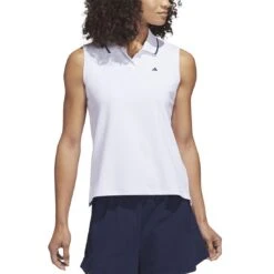 Adidas 2023 Women's Go-To Pique Sleeveless Polo -Callaway Golf Shop adidas 23 womens go to pique sleeveless polo white itempicture