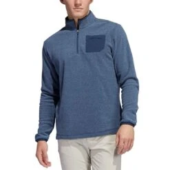 Adidas Pocket Quarter Zip 5 Adidas Pocket Quarter Zip -Callaway Golf Shop adidas fw21 pocket quarter zip crew navy on model itempicture