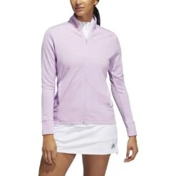 Adidas Women's Textured Full Zip Jacket -Callaway Golf Shop adidas fw22 womens textured full zip jacket bliss lilac itempicture