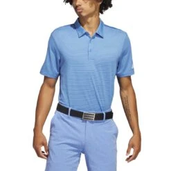 Adidas 2022 Ottoman Stripe Polo -Callaway Golf Shop adidas ottoman stripe polo blue fusion model itempicture