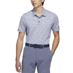 Adidas Ottoman Stripe Polo -Callaway Golf Shop adidas ottoman stripe polo collegiate navy model front itempicture