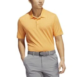 Adidas Ottoman Stripe Polo -Callaway Golf Shop adidas ottoman stripe polo orange rush pulse amber model front itempicture