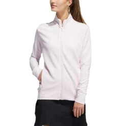 Adidas Women's Textured Full Zip Jacket -Callaway Golf Shop adidas ss22 womens textured full zip jacket almost pink itempicture