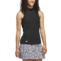 Adidas Women's Racerback Polo -Callaway Golf Shop adidas ss23 womens racerback polo black side itempicture