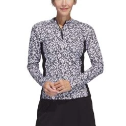 Adidas Women's Ultimate365 Print Pullover -Callaway Golf Shop adidas ss23 womens ultimate365 print pullover black white itempicture