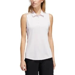 Adidas Women's Ultimate365 Solid Sleeveless Polo -Callaway Golf Shop adidas womens ultimate365 solid sleeveless polo almost pink model itempicture