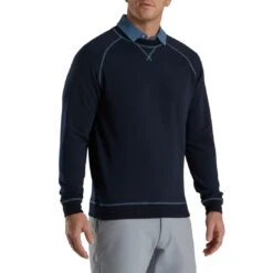 FootJoy French Terry Crewneck -Callaway Golf Shop footjoy french terry crewneck navy front itempicture