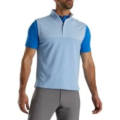 FootJoy Heather Yoke Half Zip Vest -Callaway Golf Shop footjoy heather yoke half zip vest dusk blue front itempicture