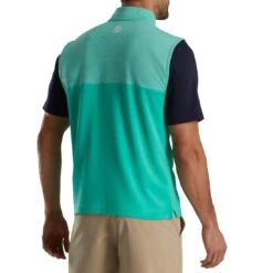 FootJoy Heather Yoke Half Zip Vest -Callaway Golf Shop footjoy heather yoke half zip vest sea green back itempicture