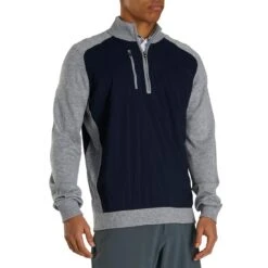 FootJoy Tech Sweater -Callaway Golf Shop footjoy tech sweater navy heather grey front itempicture