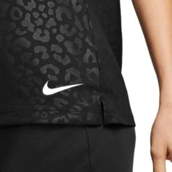 Nike Women's Dri-FIT Victory Embossed Sleeveless Polo -Callaway Golf Shop nike womens dri fit victory embossed sleeveless polo black detail itempicture