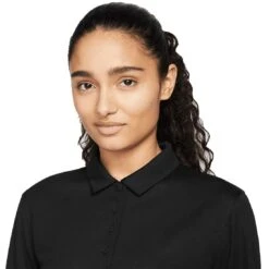 Nike Women's Dri-FIT Victory Long Sleeve Polo -Callaway Golf Shop nike womens dri fit victory long sleeve polo black detail2 itempicture