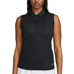 Nike Women's Dri-FIT Victory Sleeveless Polo 13 Nike Women's Dri-FIT Victory Sleeveless Polo -Callaway Golf Shop nike womens dri fit victory sleeveless polo black front itempicture