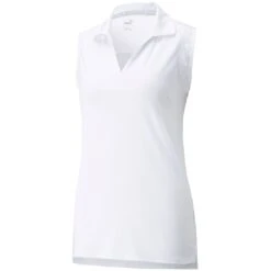 Puma Women's CLOUDSPUN Coast Sleeveless Polo 12 Puma Women's CLOUDSPUN Coast Sleeveless Polo -Callaway Golf Shop puma 2022 womens cloudspun coast sleeveless polo white itempicture