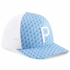 Puma Palms Trucker Hat -Callaway Golf Shop puma 2023 palms trucker hat regal blue navy blazer front itempicture