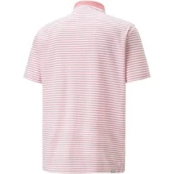 Puma MATTR Feeder Stripe Polo -Callaway Golf Shop puma mattr feeder stripe polo flamingo pink back itempicture