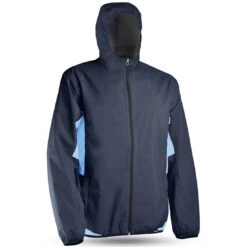 Sun Mountain Monsoon Hooded Rain Jacket -Callaway Golf Shop sun mountain 2023 monsoon hooded rain jacket navy glacier itempicture