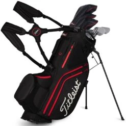 Titleist Hybrid 14 Stand Bag -Callaway Golf Shop titleist 2023 hybrid 14 stand bag black black red straps itempicture