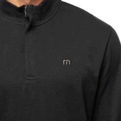 TravisMathew Cloud Quarter Zip 2.0 -Callaway Golf Shop travismathew cloud quarter zip 2 0 black logo itempicture