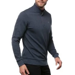 TravisMathew Cloud Quarter Zip 2.0 -Callaway Golf Shop travismathew cloud quarter zip 2 0 heather blue side itempicture