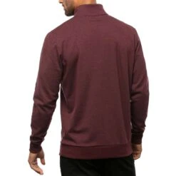 TravisMathew Cloud Quarter Zip 2.0 -Callaway Golf Shop travismathew cloud quarter zip 2 0 heather dark red back itempicture