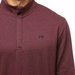 TravisMathew Cloud Quarter Zip 2.0 -Callaway Golf Shop travismathew cloud quarter zip 2 0 heather dark red logo itempicture