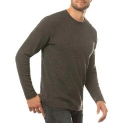 TravisMathew Cloud Waffle Crew -Callaway Golf Shop travismathew waffle cloud crew charcoal side itempicture