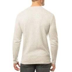 TravisMathew Cloud Waffle Crew -Callaway Golf Shop travismathew waffle cloud crew heather light grey back itempicture