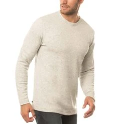 TravisMathew Cloud Waffle Crew -Callaway Golf Shop travismathew waffle cloud crew heather light grey side itempicture